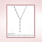 925 Silver Tassel Y-shaped CZ Pendant Necklace for Women