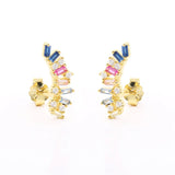 Zircon Cross Flower Earrings Sterling Silver Stud Earring Wedding