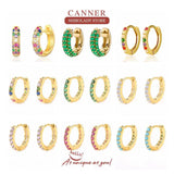 Zircon Earrings 925 Sterling Silver Hoops Love Pendiente Plata Jewelry Gift