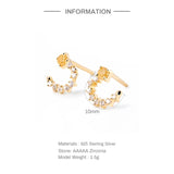 Colored Zircon Lines Earrings Silver 925 Earring For Women