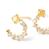 Colored Zircon Lines Earrings Silver 925 Earring For Women