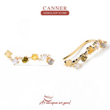 Colored Zircon Lines Earrings Silver 925 Earring For Women