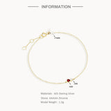 Colorful Gemstone Diamond Bracelet 925 Silver Women's Birthday Bangles