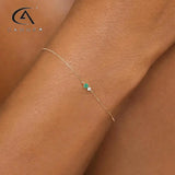 Colorful Gemstone Diamond Bracelet 925 Silver Women's Birthday Bangles