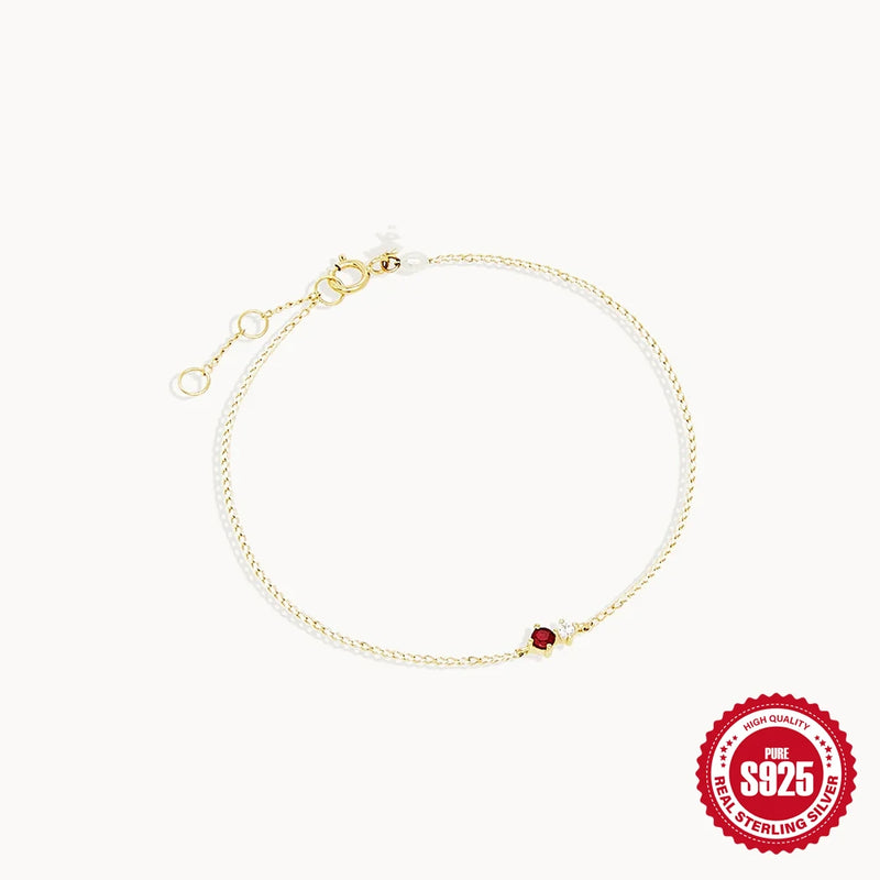 Colorful Gemstone Diamond Bracelet 925 Silver Women's Birthday Bangles