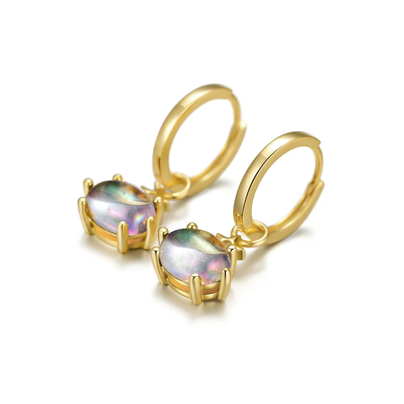 Colorful Stone Earrings Silver 925 Drop Earrings Wedding Party Gift