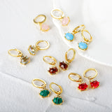 Colorful Stone Earrings Silver 925 Drop Earrings Wedding Party Gift