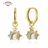 Colorful Stones Pendant 925 Silver Plated Earrings for Women