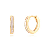 Colorful Zircon 925 Silver Hoop Earrings for Women Fine Jewelry