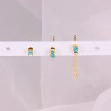 Colorful Zircon Earring Set 925 Silver Cartilage Stud Piercing