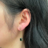 Colorful Zircon Pendant 925 Silver Drop Chain Earrings