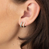 Colorful Zirconia 925 Silver Ear Cuff Clip Earring Women Non-pierced