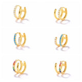 Colorful Zirconia 925 Silver Ear Cuff Clip Earring Women Non-pierced