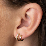 Colorful Zirconia 925 Silver Ear Cuff Clip Earring Women Non-pierced