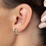 Colorful Zirconia 925 Silver Ear Cuff Clip Earring Women Non-pierced