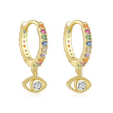 Colorful Zirconia 925 Silver Devil Eye Earrings
