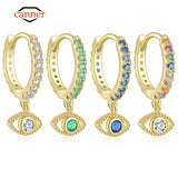 Colorful Zirconia 925 Silver Devil Eye Earrings