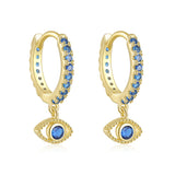 Colorful Zirconia 925 Silver Devil Eye Earrings