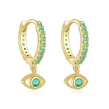 Colorful Zirconia 925 Silver Devil Eye Earrings