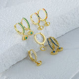 Colorful Zirconia 925 Silver Devil Eye Earrings