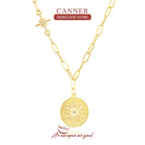 Copper Astrolabe Paper Clip Women Necklace Jewelry