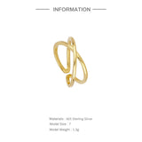 925 Sterling Silver Rings For Women Minimalist Golden 18K Fine Jewelry Wedding