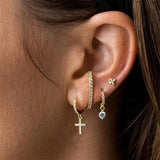 Zircon Copper Earring Drop Earrings 18K Wedding Party Fine Jewelry