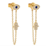 Zircon Copper Earring Drop Earrings 18K Wedding Party Fine Jewelry