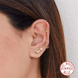 925 Sterling Silver Earrings For Women Piercing Stud Earring Vintage Aros