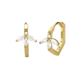 Crystal Horse Eye Earrings Hoop Silver 925 Wedding Party Accessories
