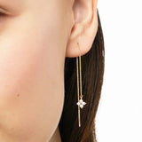 Crystal Tassels 925 Silver Earrings Drop Fine Jewelry Wedding Party 18K Aretes