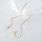 Crystal Tassels 925 Silver Earrings Drop Fine Jewelry Wedding Party 18K Aretes