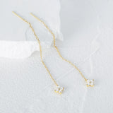 Crystal Tassels 925 Silver Earrings Drop Fine Jewelry Wedding Party 18K Aretes