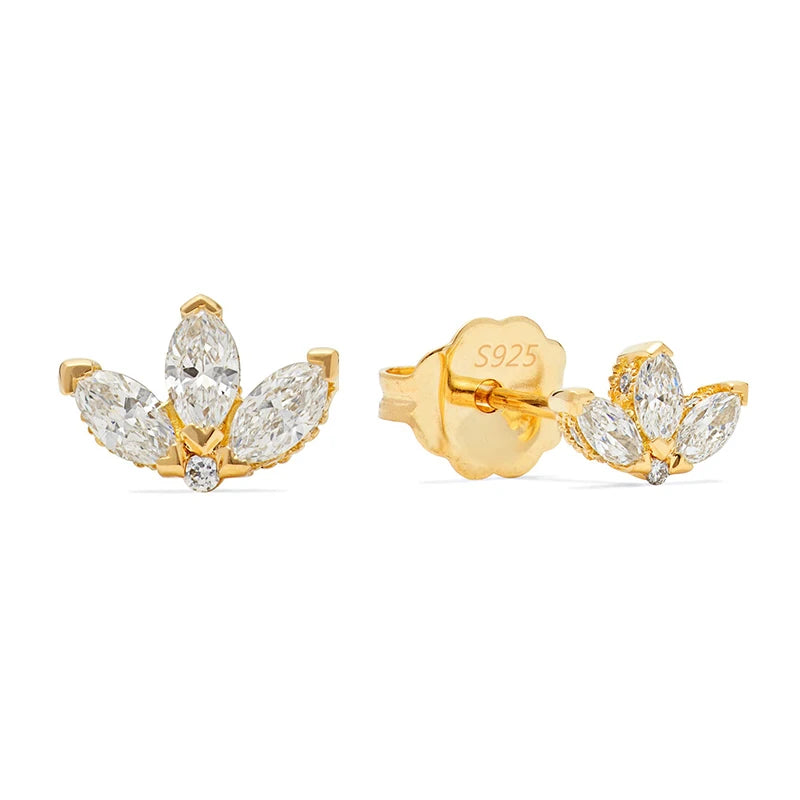 Zircon 925 Sterling Silver Earrings Cubic Zirconia Studs