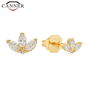 Zircon 925 Sterling Silver Earrings Cubic Zirconia Studs
