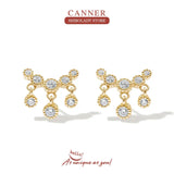 Crystal Zirconia Earrings Silver 925 Stud Earrings Cartilage Piercing Jewelry