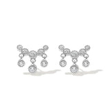 Crystal Zirconia Earrings Silver 925 Stud Earrings Cartilage Piercing Jewelry
