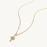 CZ Cross Pendant Choker Necklace 925 Silver Punk Jewelry