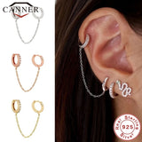 925 Sterling Silver Stud Earrings with Cubic Zirconia