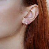 925 Sterling Silver Stud Earrings with Cubic Zirconia