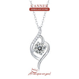 Moissanite Diamond Necklace 925 Silver Pendant Engagement Jewelry