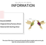 Zircon Bird Stud Earrings 925 Silver For Women