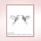Zircon Bird Stud Earrings 925 Silver For Women