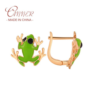 Frog Earrings 925 Sterling Silver Enamel Studs