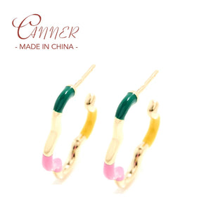Girly Candy Enamel Earring Studs 925 Sterling Silver Women's Daily Jewelry