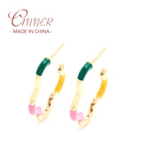 Girly Candy Enamel Earring Studs 925 Sterling Silver Women's Daily Jewelry