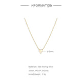 Heart 925 Silver Necklace Initial Pendant Long Chain Wedding