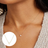 Heart 925 Silver Necklace Initial Pendant Long Chain Wedding