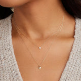 Heart 925 Silver Necklace Initial Pendant Long Chain Wedding