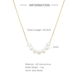 925 Sterling Silver Pearl Necklace Wedding Jewelry